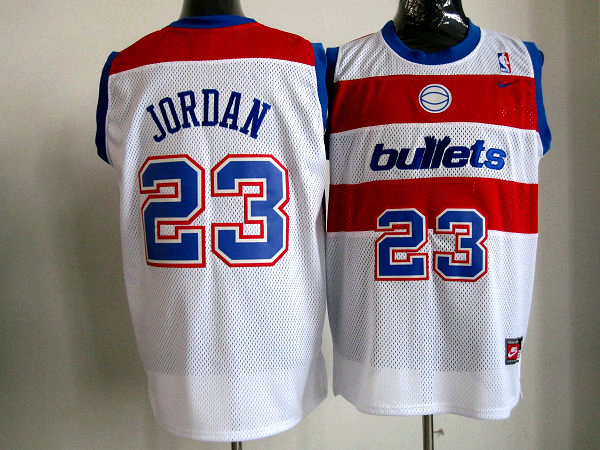 NBA Washington Bullets 23 Michael Jordan Throwback White Jersey